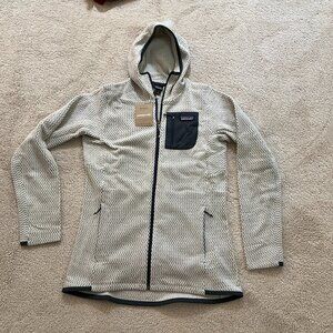 New Patagonia R1 Air Full-Zip Hoody Fleece Jacket Womens Medium Wool White